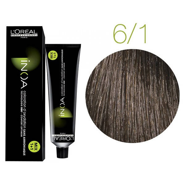 Крем-краска для волос L'Oreal Professionnel INOA 6/1 Темный пепельный блонд 60 мл (4688Gu)
Крем-краска для волос L'Oreal Professionnel INOA 6/1 Темный пепельный блонд 60 мл (4688Gu)