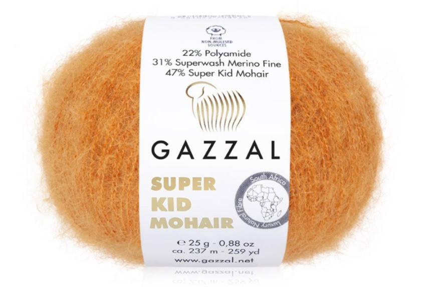 Gazzal Super Kid Mohair (Газал Супер Кид Мохер) № 64419 оранжевый (Пряжа мохер, нитки для вязания)
Gazzal Super Kid Mohair (Газал Супер Кид Мохер) № 64419 оранжевый (Пряжа мохер, нитки для вязания)