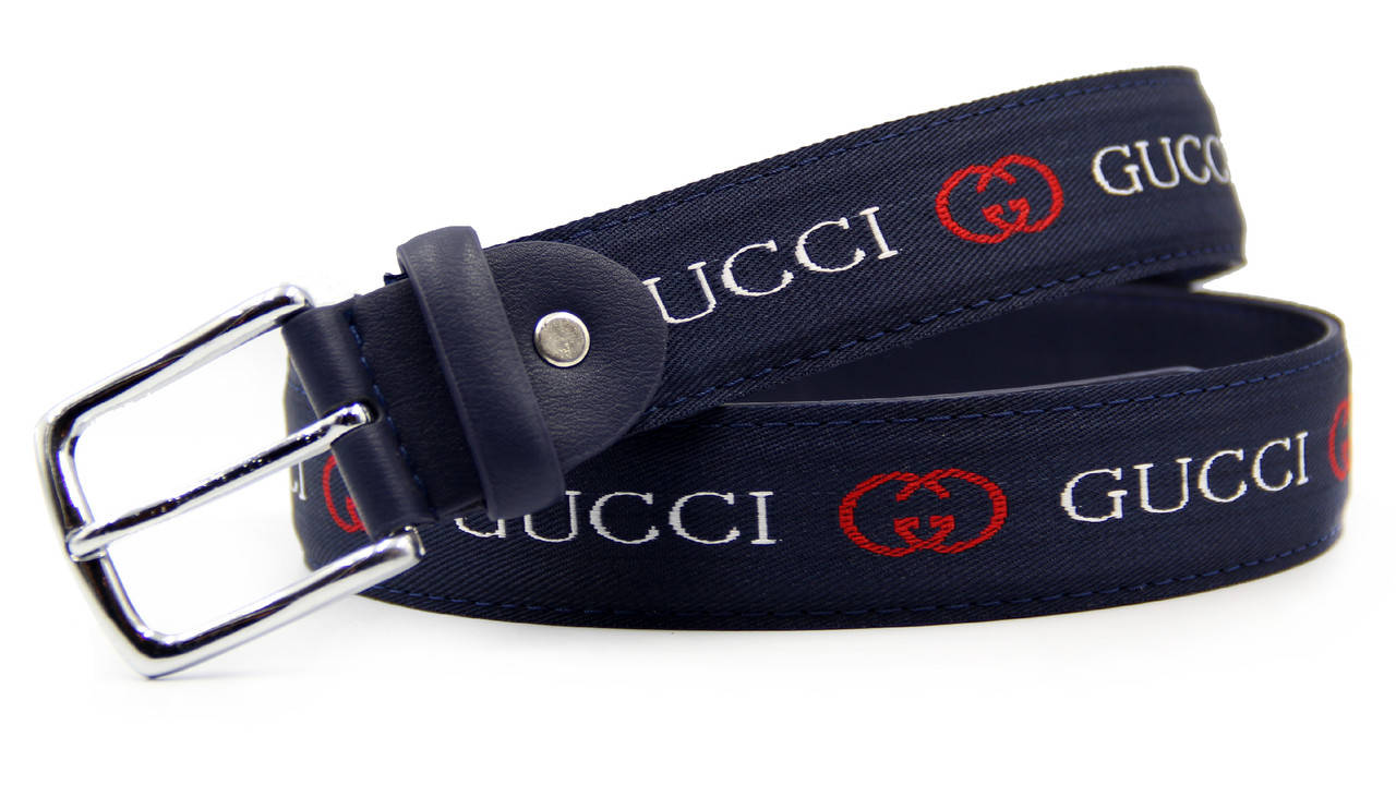 Тряпочный ремень GUCCI кожа брендовый Синий 
Тряпочный ремень GUCCI кожа брендовый Синий