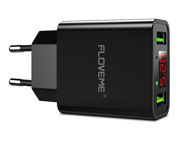 Зарядное устройство с дисплеем для телефона на 2USB FLOVEME Display |2USB 2.2A| Черный
Зарядное устройство с дисплеем для телефона на 2USB FLOVEME Display |2USB 2.2A| Черный