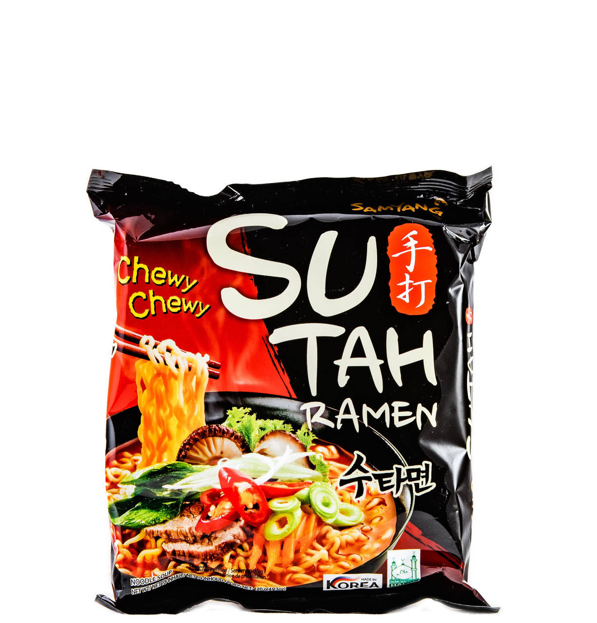 Лапша Рамен быстрого приготовления острая со вкусом говядины (SuTah Ramen) SamYang 120 г
Лапша Рамен быстрого приготовления острая со вкусом говядины (SuTah Ramen) SamYang 120 г