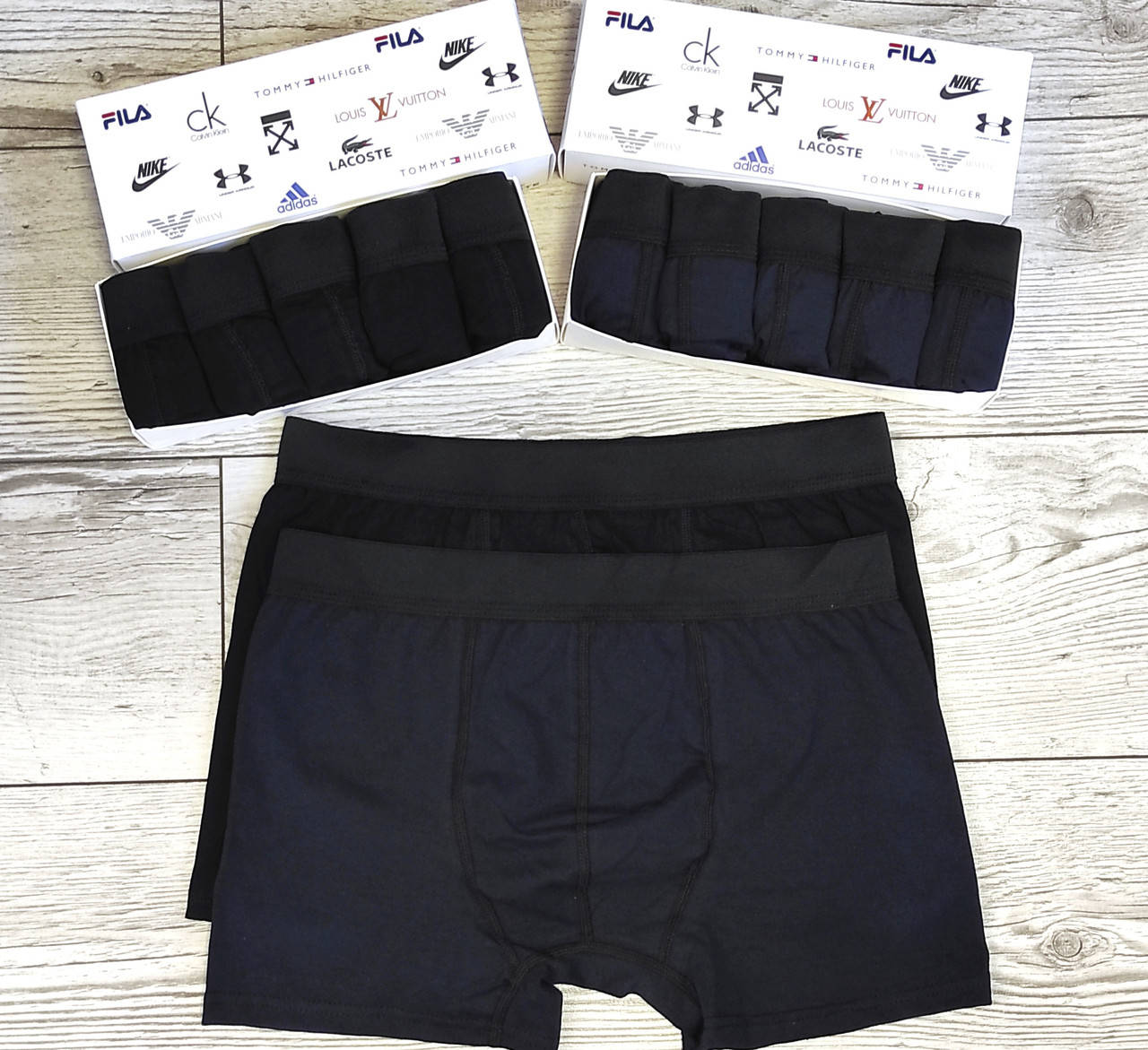 Трусы мужские боксеры Black&Dark Blue без коробки / Боксеры трусы чоловічі труси боксери
Трусы мужские боксеры Black&Dark Blue без коробки / Боксеры трусы чоловічі труси боксери