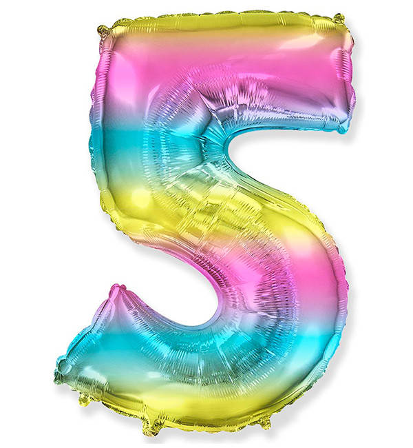 Шарик Цифра "5" (), Испания, цвет - радуга
Шарик Цифра "5" (), Испания, цвет - радуга