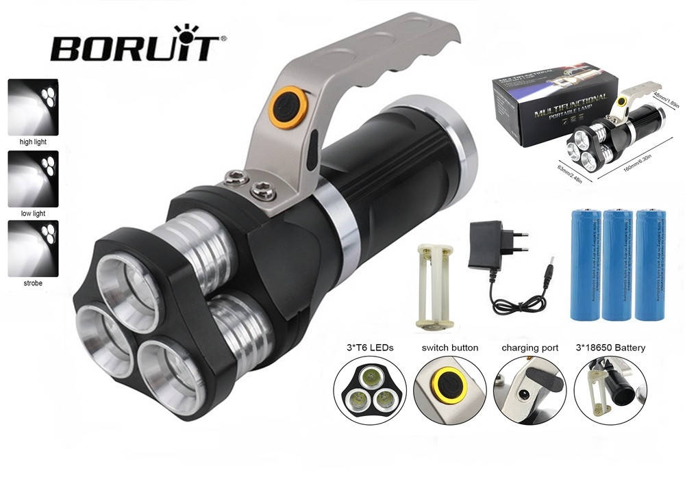 Мощный фонарь BORUIT + Аккумулятор 18650 3шт (XM-L T6 led, IP65, Зарядное устройство), ПОЛНЫЙ КОМПЛЕКТ!, Черный
Мощный фонарь BORUIT + Аккумулятор 18650 3шт (XM-L T6 led, IP65, Зарядное устройство), ПОЛНЫЙ КОМПЛЕКТ!, Черный