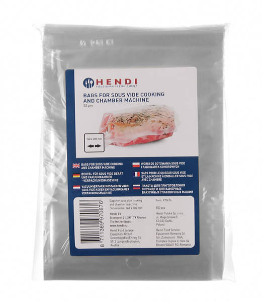 Пакеты для вакуумной упаковки 150x200 мм 100 шт для sous-vide Hendi 971369, Прозрачный
Пакеты для вакуумной упаковки 150x200 мм 100 шт для sous-vide Hendi 971369, Прозрачный