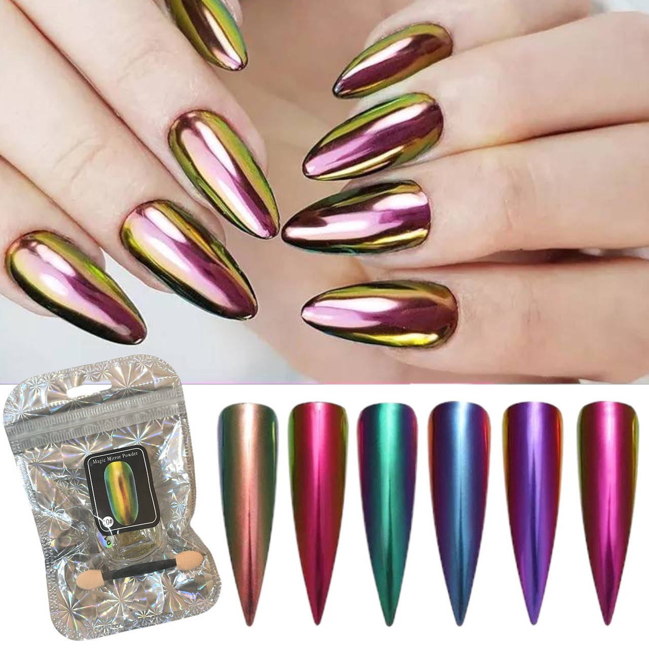 Зеркальная втирка Magic Mirror Powder для дизайна ногтей, Разные цвета
Зеркальная втирка Magic Mirror Powder для дизайна ногтей, Разные цвета