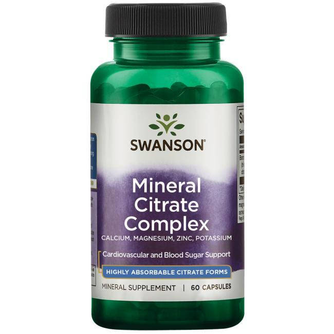 Комплекс минералов в цитратной форме, (цинк, кальций, калий, магний), Mineral Citrate, Swanson, 60 капсул
Комплекс минералов в цитратной форме, (цинк, кальций, калий, магний), Mineral Citrate, Swanson, 60 капсул
