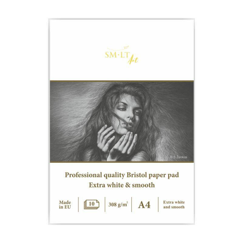 Склейка для графики PRO CREATE А4, 300г/м2, 10л, екстра белая бумага Bristol, SMILTAINIS 
Склейка для графики PRO CREATE А4, 300г/м2, 10л, екстра белая бумага Bristol, SMILTAINIS