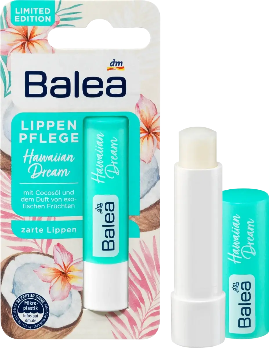 Balea Lippenpflege Hawaiian Dream Бальзам для губ с кокосовым маслом, маслом ши и пчелиным воском 4,8 г
Balea Lippenpflege Hawaiian Dream Бальзам для губ с кокосовым маслом, маслом ши и пчелиным воском 4,8 г