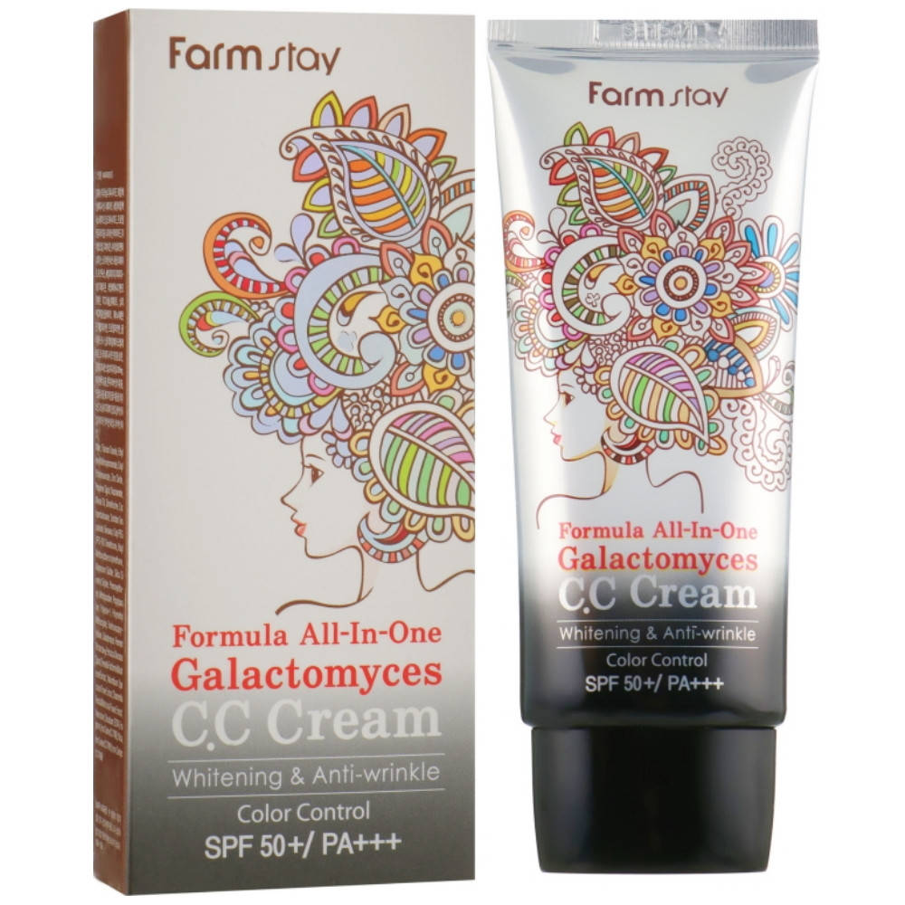 Многофункциональный СС-крем для лица Farmstay Formula All-In One Galactomyces C.C Cream SPF50/PA+++
Многофункциональный СС-крем для лица Farmstay Formula All-In One Galactomyces C.C Cream SPF50/PA+++
