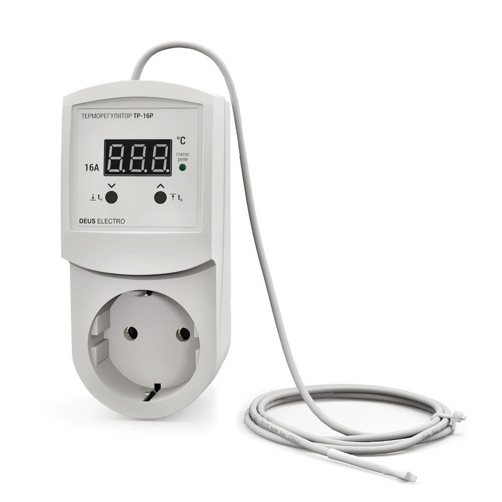 Терморегулятор, регулятор температуры цифровой в розетку ТР-16Р (16А, 220В)
Терморегулятор, регулятор температуры цифровой в розетку ТР-16Р (16А, 220В)