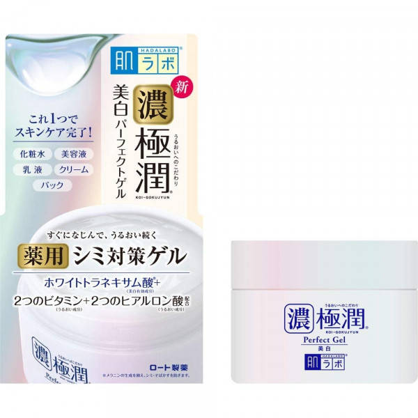 HADA LABO Koi-Gokujyun Whitening Perfect Gel отбеливающий гиалуроновый гель для лица с арбутином 100г
HADA LABO Koi-Gokujyun Whitening Perfect Gel отбеливающий гиалуроновый гель для лица с арбутином 100г
