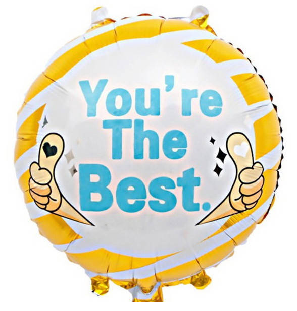 Фольговані кулі коло "You*re the Best". Диаметр:18"(45 см)
Фольговані кулі коло "You*re the Best". Диаметр:18"(45 см)