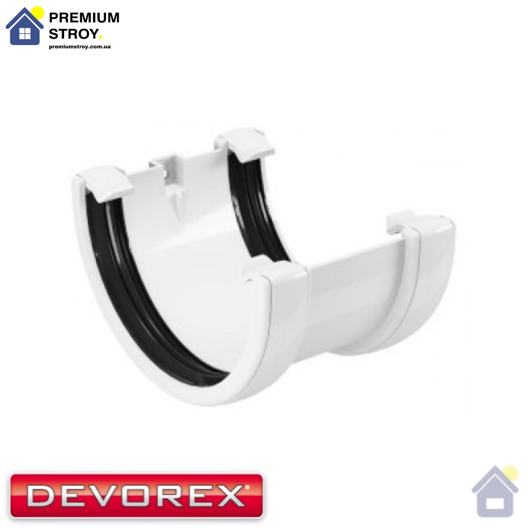 Соединитель желоба Devorex Classic 120 Белый 
Соединитель желоба Devorex Classic 120 Белый