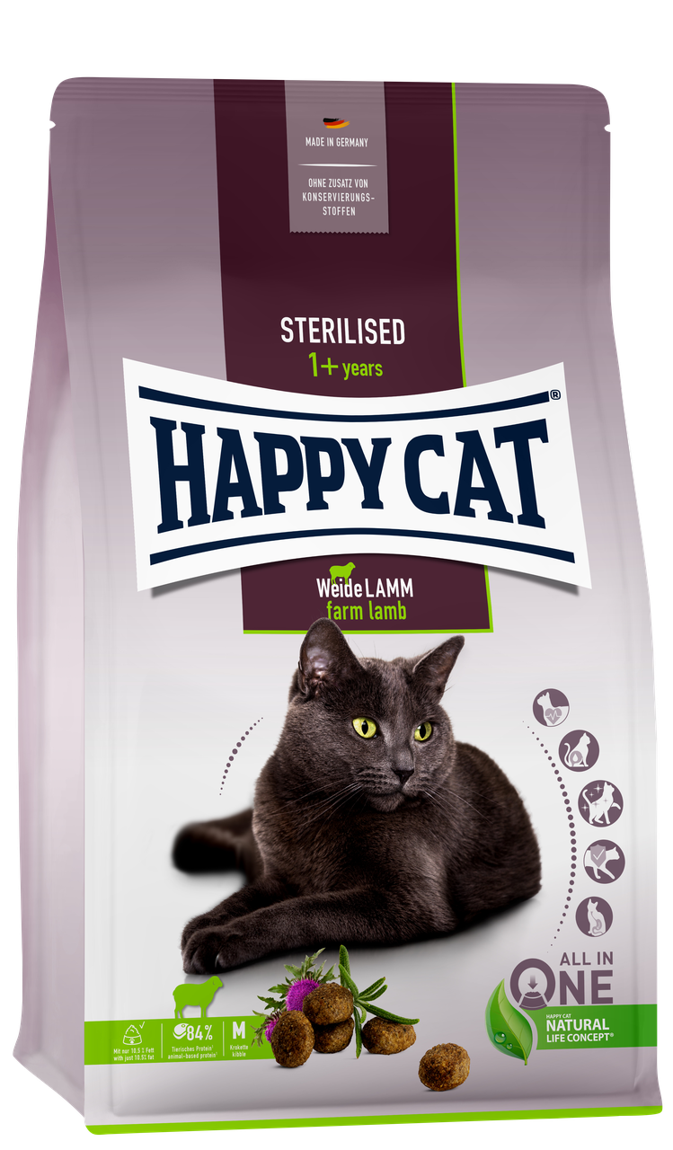 Сухий корм Happy Cat Sterilised Weide-Lamm для стерилізованих кішок, кастрованих котів з ягням 1,3кг
Сухий корм Happy Cat Sterilised Weide-Lamm для стерилізованих кішок, кастрованих котів з ягням 1,3кг