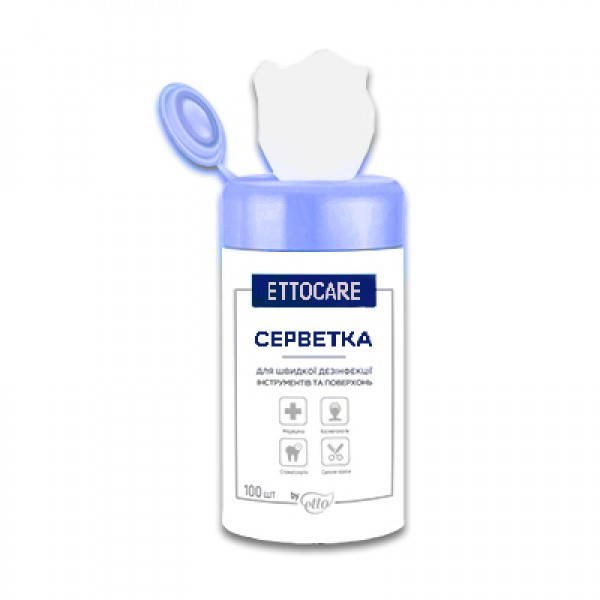 Cалфетка Ettocare для быстрой дезинфекции инструментов та поверхонь (на основе дезинф. средства спиртового) 
Cалфетка Ettocare для быстрой дезинфекции инструментов та поверхонь (на основе дезинф. средства спиртового)