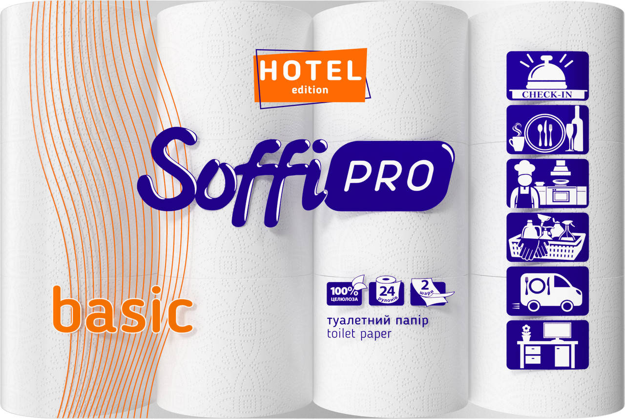 Туалетная бумага SOFFIPRO Basic for Hotel, белая, двухслойная, на гильзе, 24 штуки в упаковке, Белый
Туалетная бумага SOFFIPRO Basic for Hotel, белая, двухслойная, на гильзе, 24 штуки в упаковке, Белый