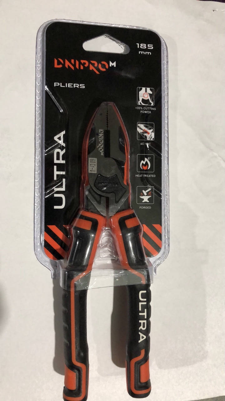Пассатижи Dnipro-M Ultra 185 мм 
Пассатижи Dnipro-M Ultra 185 мм