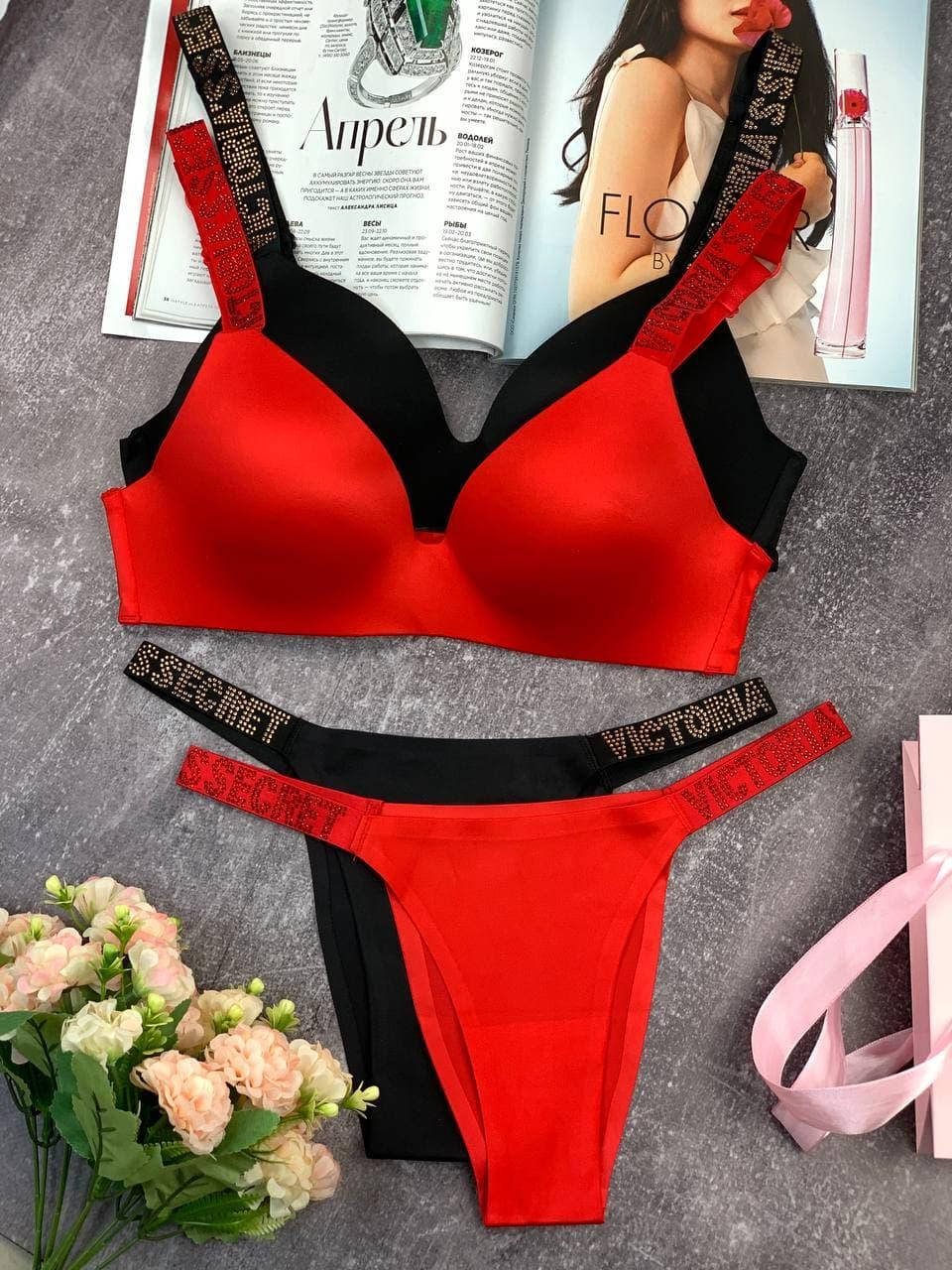 Комплект женского нижнего белья Victoria’s Secret, женское нижнее белье Виктория Сикрет бесшовное, Красный
Комплект женского нижнего белья Victoria’s Secret, женское нижнее белье Виктория Сикрет бесшовное, Красный