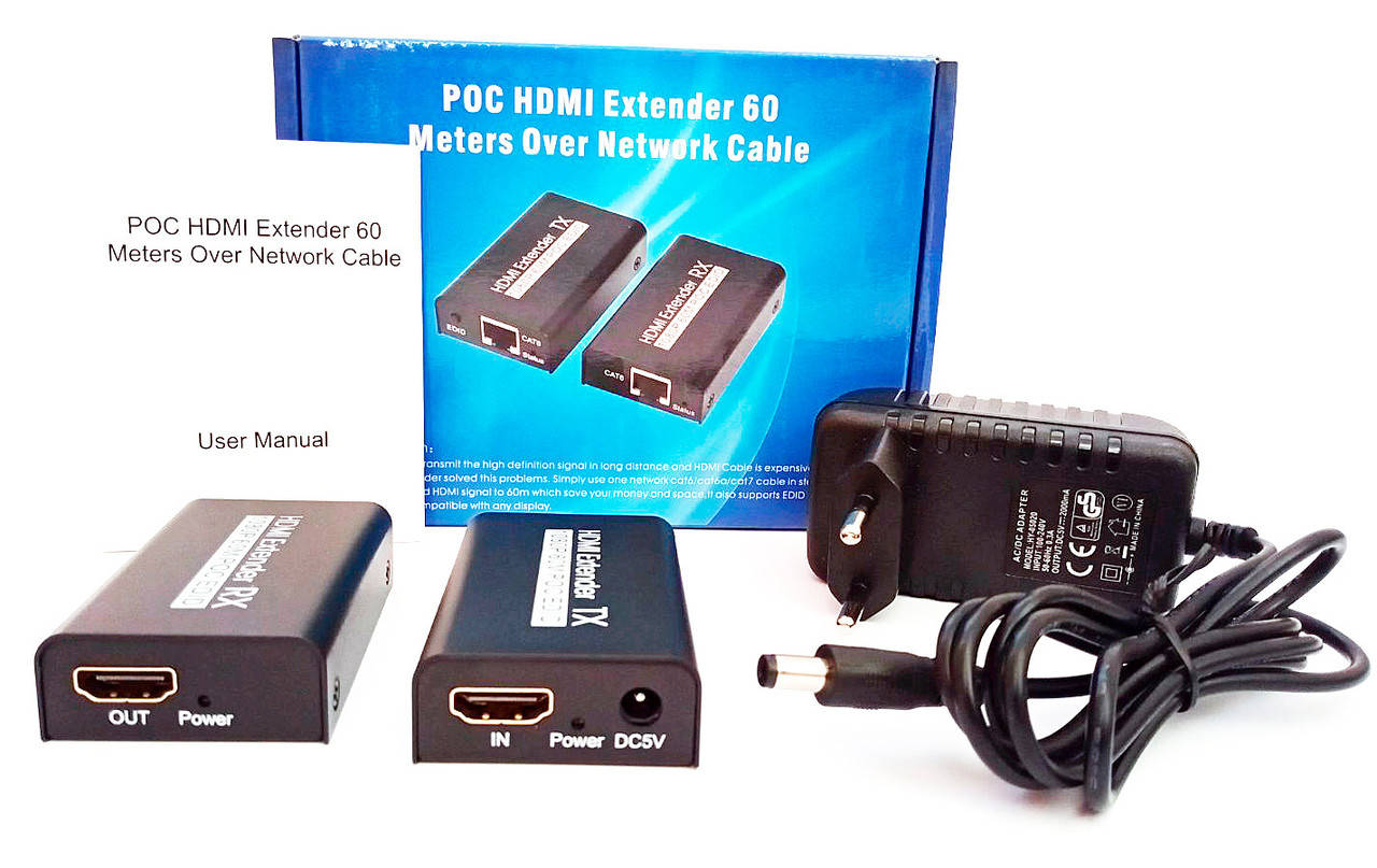 Подовжувач HDMI відео сигналу до 60м по UTP кабелю передавач перетворювач HDMI Extender rj45 AYE-02
Подовжувач HDMI відео сигналу до 60м по UTP кабелю передавач перетворювач HDMI Extender rj45 AYE-02