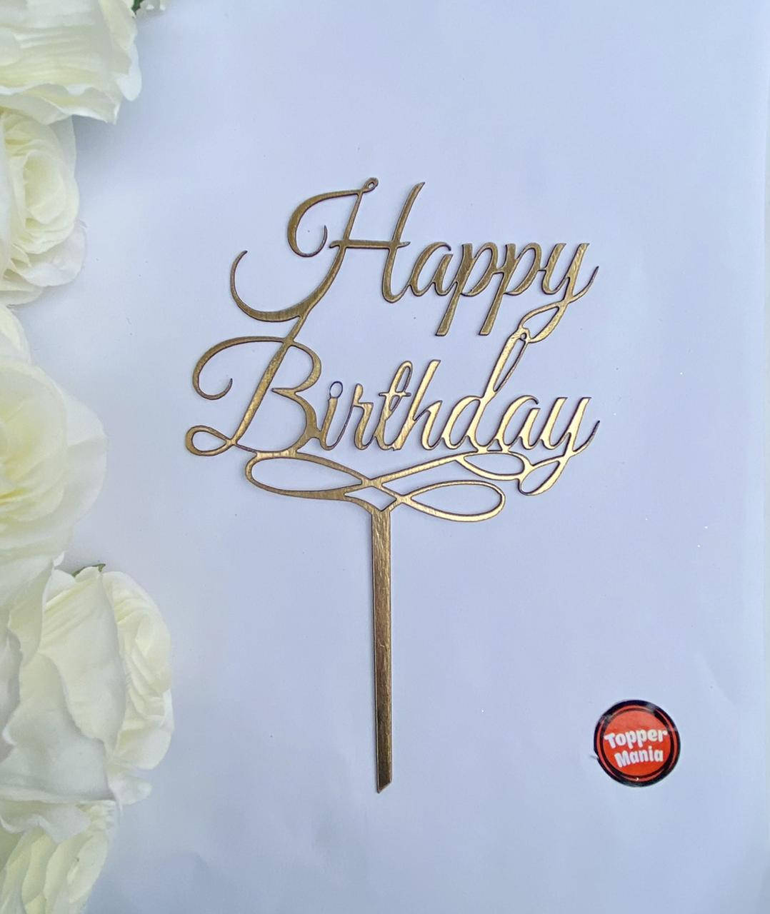 Топпер на ажурном завитке Happy Birthday из ламинированного картона Золотой | Топпер Happy Birthday зеркальный
Топпер на ажурном завитке Happy Birthday из ламинированного картона Золотой | Топпер Happy Birthday зеркальный