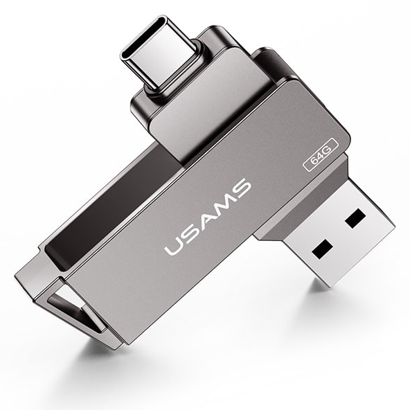 Металлическая USB Флешка 2в1 64GB Type-C/USB 3.0 для телефона / компьютера USAMS USB3.0 US-ZB200 Серый
Металлическая USB Флешка 2в1 64GB Type-C/USB 3.0 для телефона / компьютера USAMS USB3.0 US-ZB200 Серый