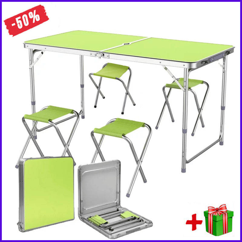 Туристический складной стол для пикника и кемпинга Folding Table, Раскладной стол-чемодан с 4-мя стульями
Туристический складной стол для пикника и кемпинга Folding Table, Раскладной стол-чемодан с 4-мя стульями