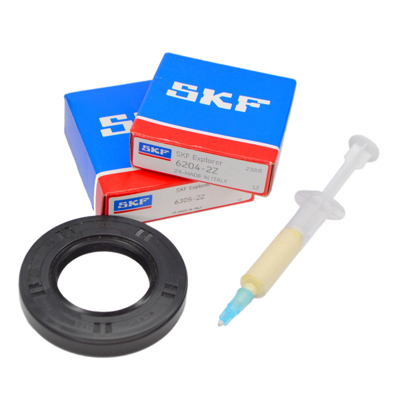 Комплект подшипников для стиральных машин (SKF 6205, 6206 ), сальник 35*62*10 Bosch.
Комплект подшипников для стиральных машин (SKF 6205, 6206 ), сальник 35*62*10 Bosch.