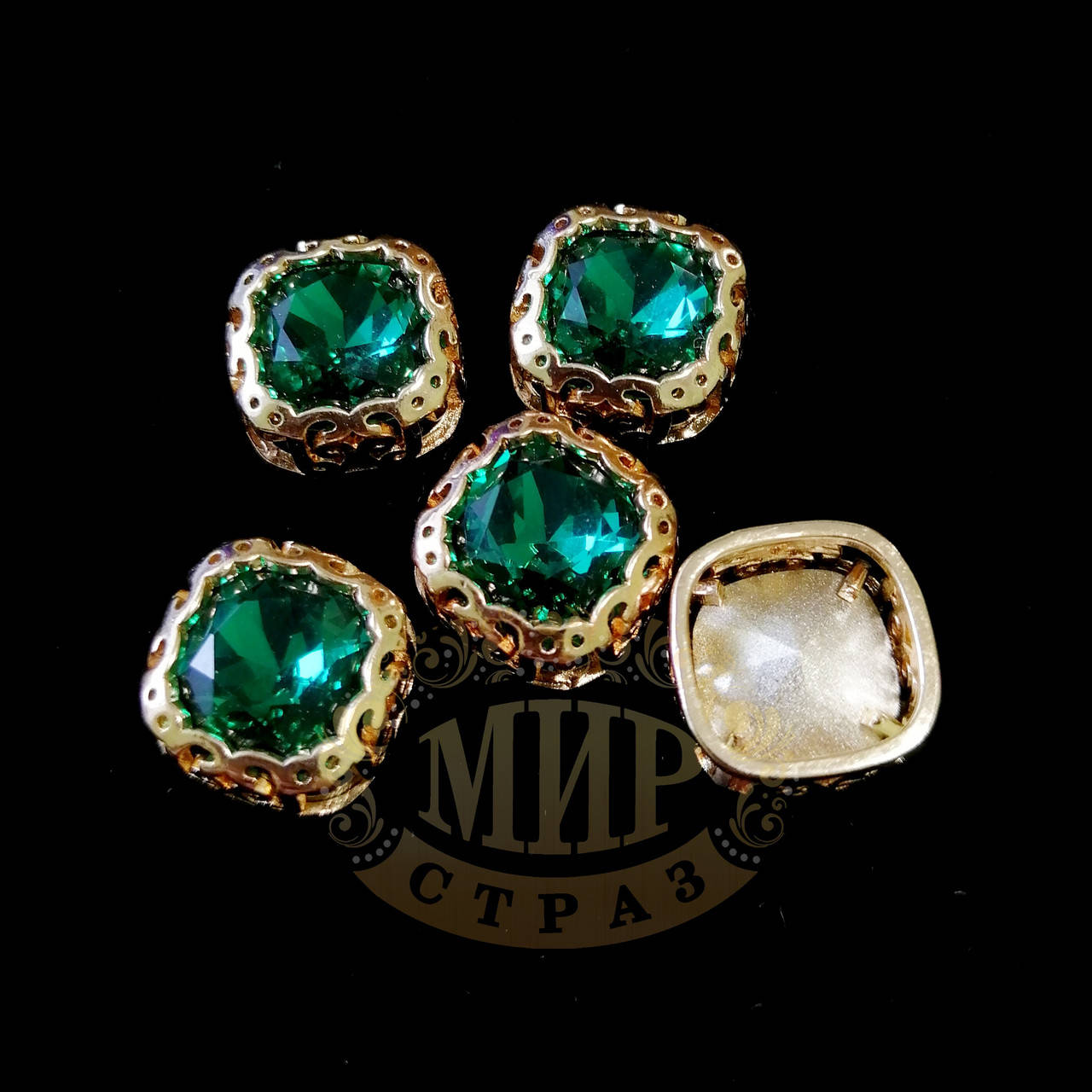 Стразы в ажурных золотых цапах Люкс, 10мм, Мягкий квадрат, цвет Emerald, 1шт, Белый
Стразы в ажурных золотых цапах Люкс, 10мм, Мягкий квадрат, цвет Emerald, 1шт, Белый