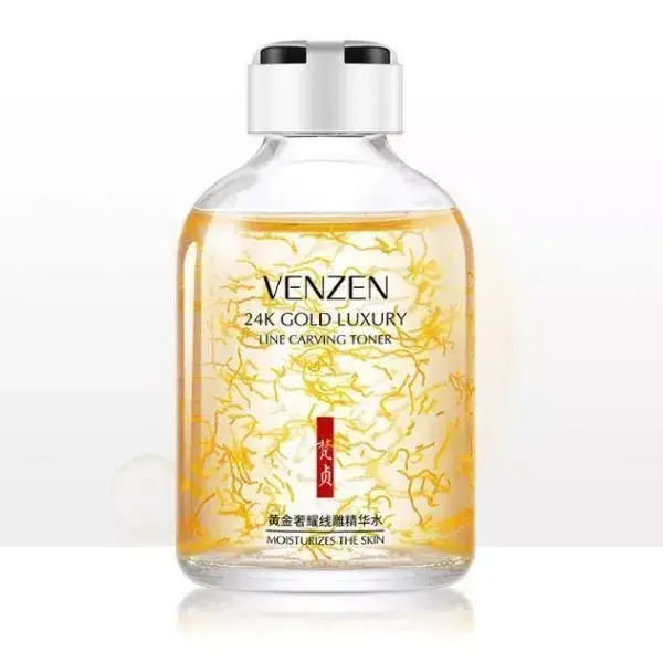 Тонер-сироватка для обличчя VENZEN 24K Gold Luxury Line Carving Toner із золотом 24К 50 мл
Тонер-сироватка для обличчя VENZEN 24K Gold Luxury Line Carving Toner із золотом 24К 50 мл