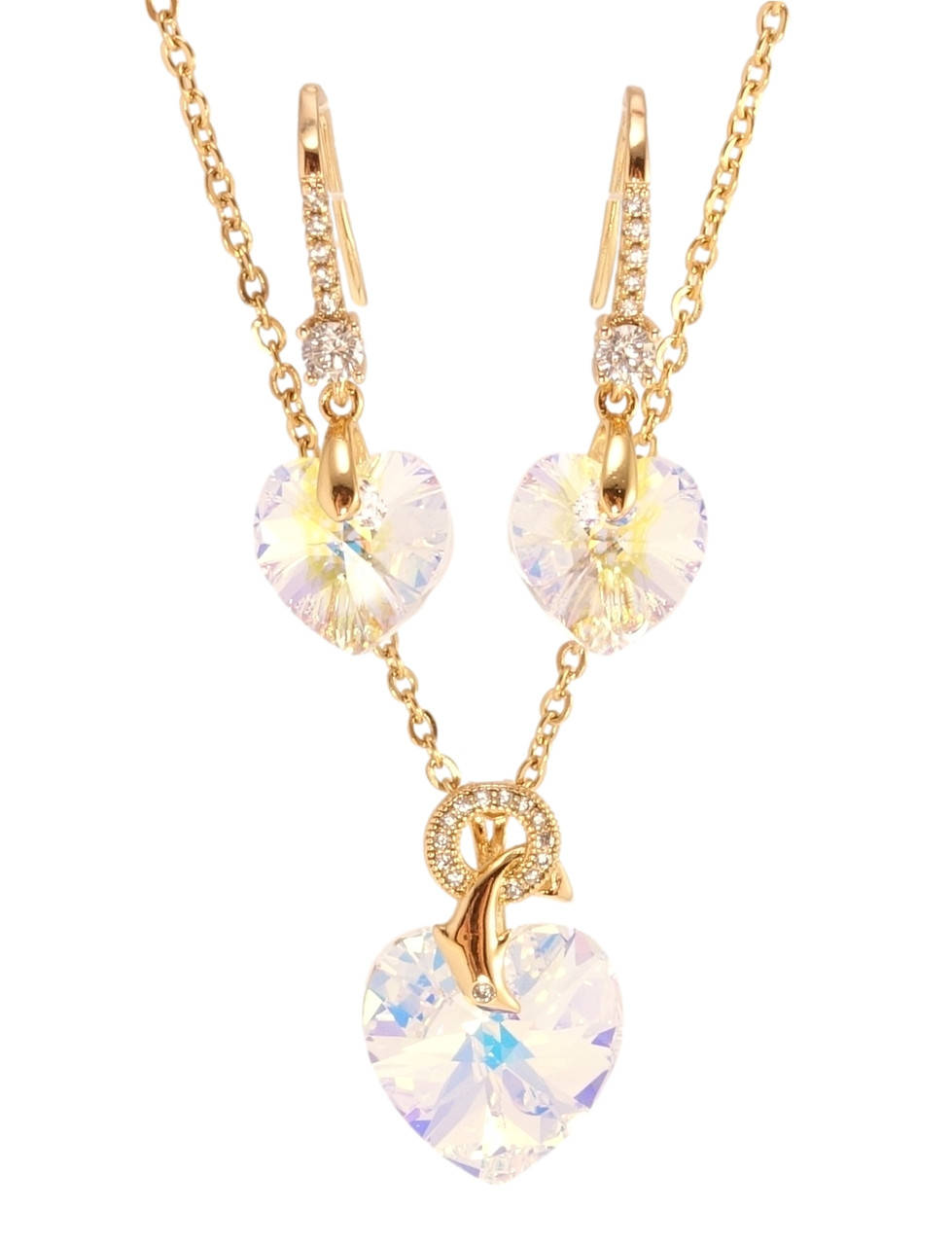 Набор Xuping Позолота 18K с кр-ми Swarovski Серьги Кулон на цепочке "Кристальные сердечки Shimmer" длина
Набор Xuping Позолота 18K с кр-ми Swarovski Серьги Кулон на цепочке "Кристальные сердечки Shimmer" длина