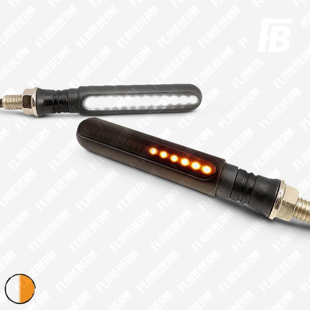 Поворотники (бегущие) и ДХО 09 на мотоцикл LED, "линия", SMD 3020*12+12, чёрные, 2 шт. (оранжевый + белый)
Поворотники (бегущие) и ДХО 09 на мотоцикл LED, "линия", SMD 3020*12+12, чёрные, 2 шт. (оранжевый + белый)