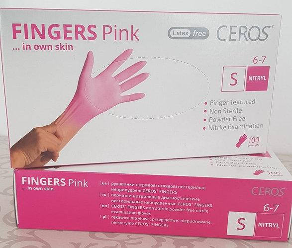 Рукавички нітрилові S нестерильні неприпудрені CEROS® "FINGERS PINK" S, Розовый 
Рукавички нітрилові S нестерильні неприпудрені CEROS® "FINGERS PINK" S, Розовый