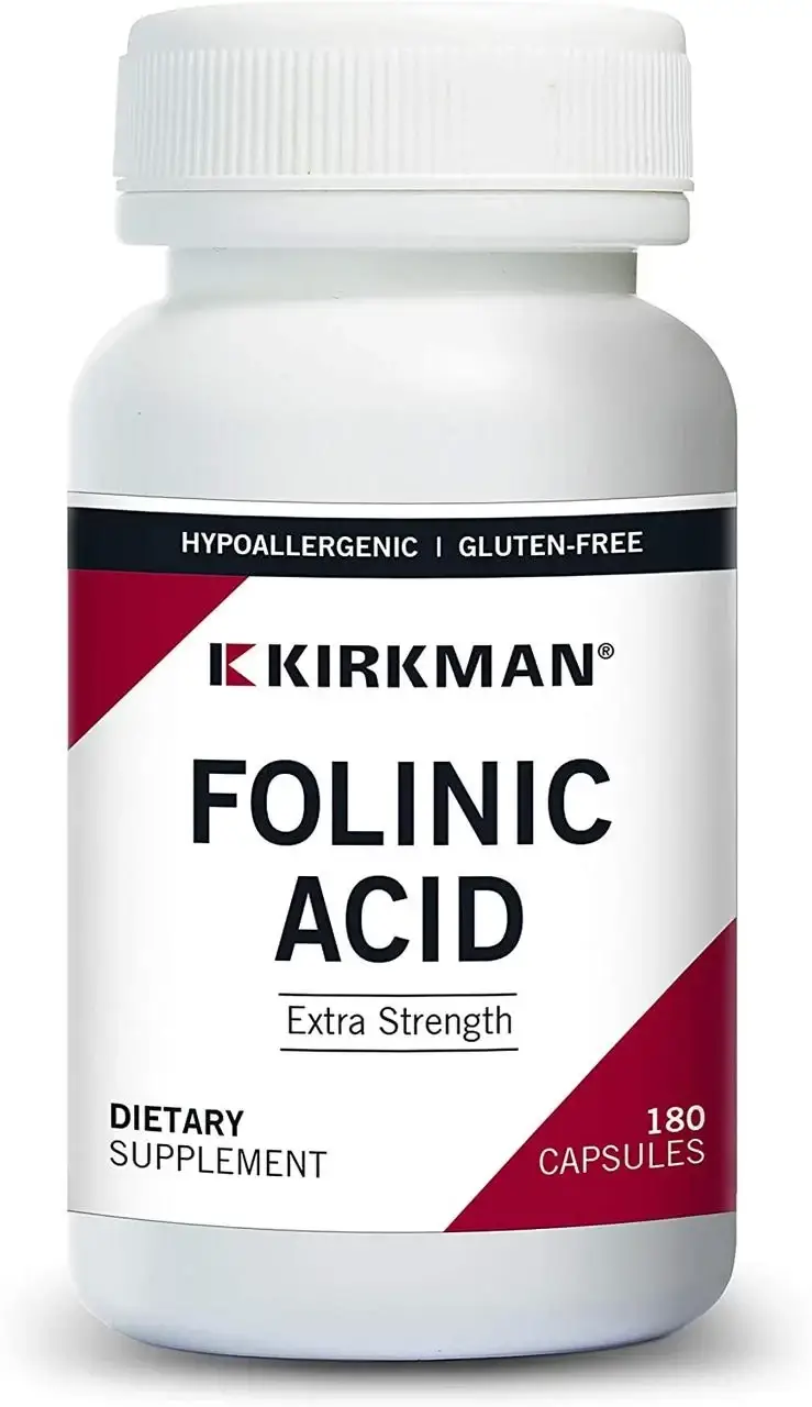 Фолиновая кислота 800 мкг-гипоаллергенная, Folinic Acid 800 mcg -Hypoallergenic, Kirkman labs, 180 капсул
Фолиновая кислота 800 мкг-гипоаллергенная, Folinic Acid 800 mcg -Hypoallergenic, Kirkman labs, 180 капсул