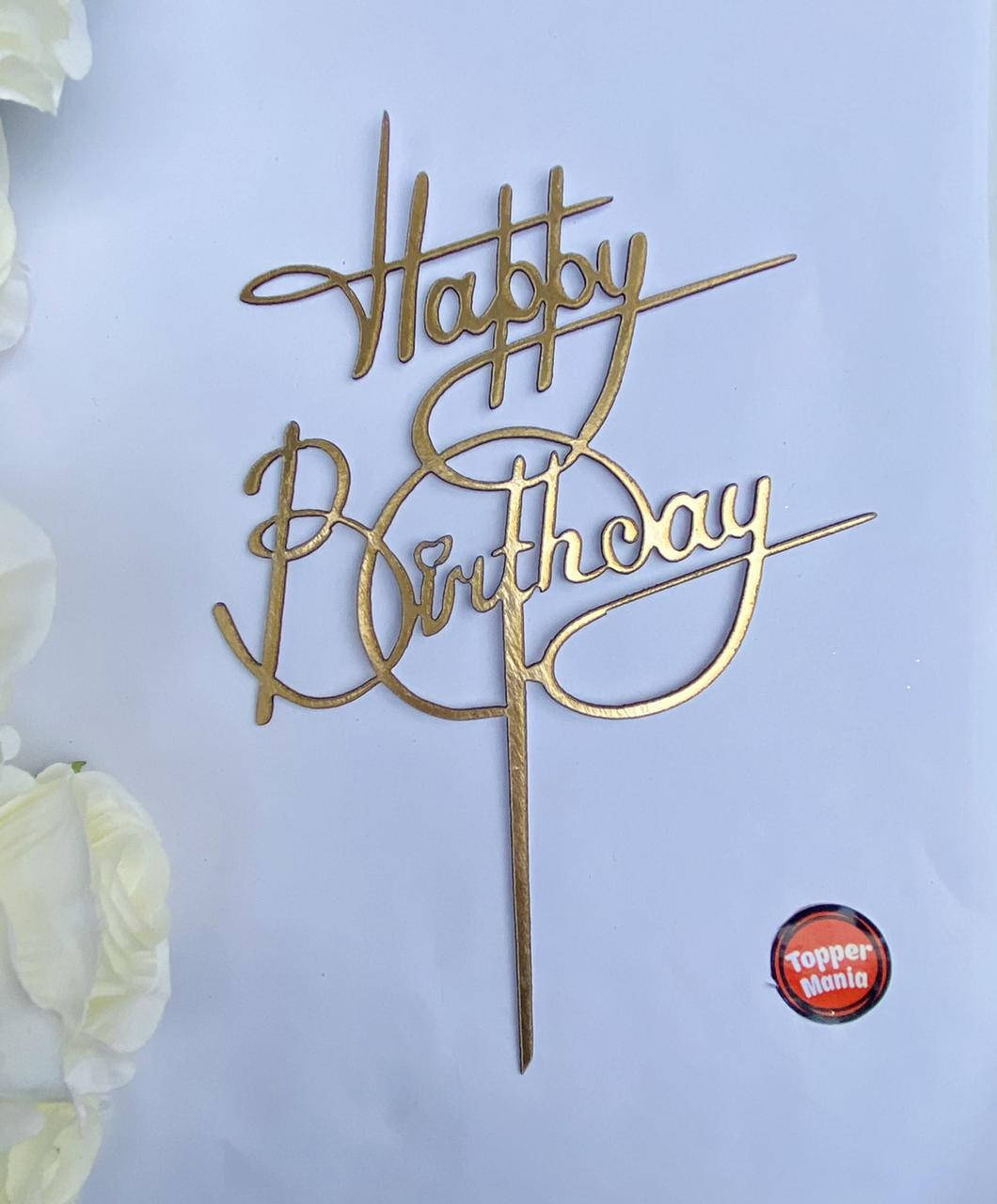 Топпер на торт Happy Birthday из ламинированного картона Золотой | Топпер Happy Birthday картонный зеркальный
Топпер на торт Happy Birthday из ламинированного картона Золотой | Топпер Happy Birthday картонный зеркальный