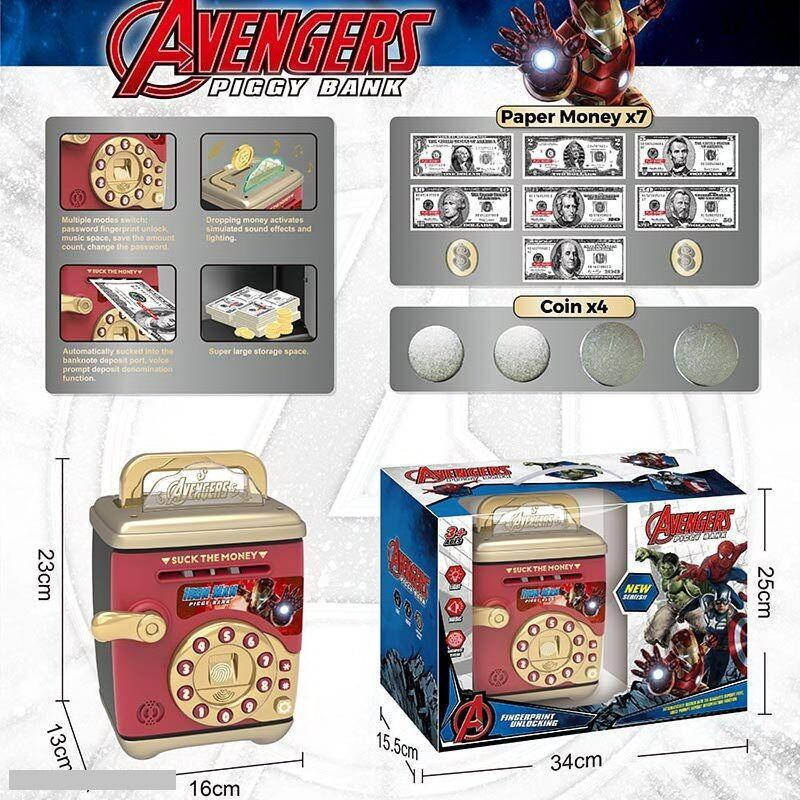 Электронная копилка сейф для детей Мстители Marvel 8661 А, Красный
Электронная копилка сейф для детей Мстители Marvel 8661 А, Красный