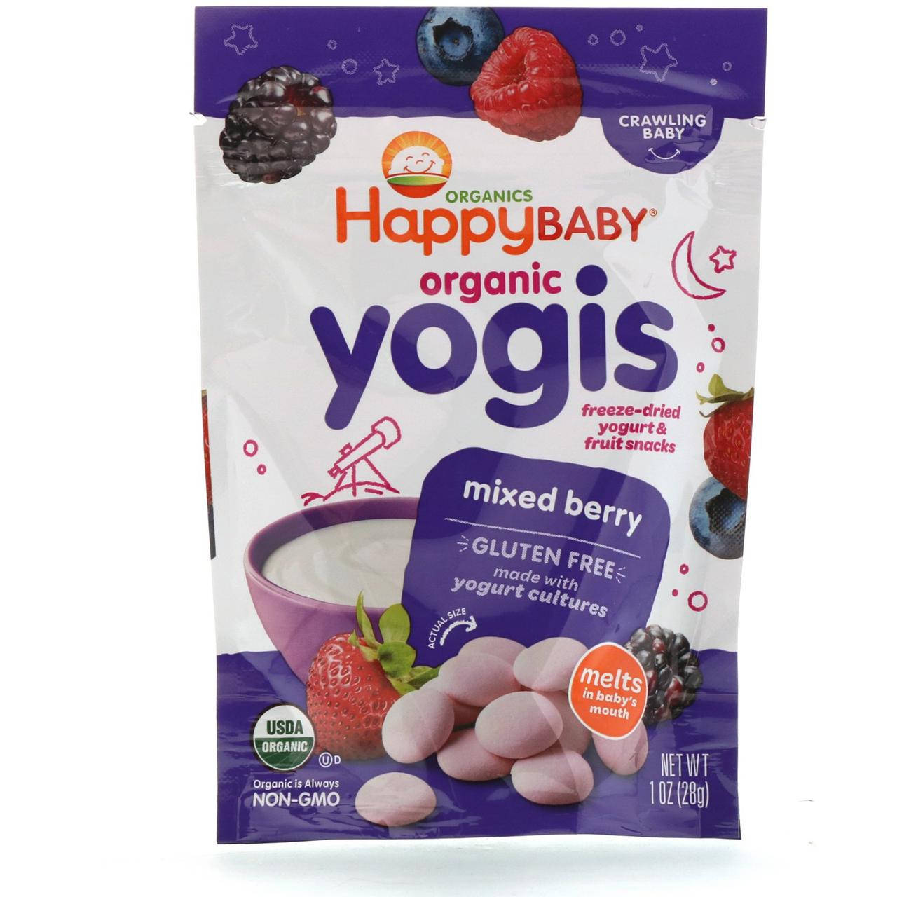 Happy Family Organics, Yogis, органические снеки из сублимированного йогурта с фруктами, ягодная смесь, 28 г
Happy Family Organics, Yogis, органические снеки из сублимированного йогурта с фруктами, ягодная смесь, 28 г