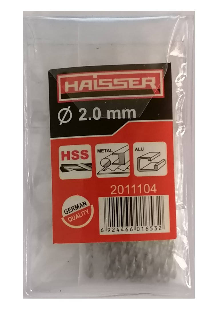 Сверло по металлу 2.0х24х49 мм цилиндрический хвостовик (DIN 338), HAISSER (HS101003/2011104)
Сверло по металлу 2.0х24х49 мм цилиндрический хвостовик (DIN 338), HAISSER (HS101003/2011104)