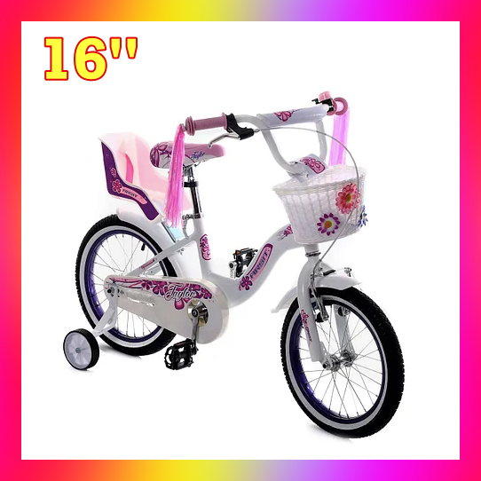 Детский двухколесный велосипед с корзинкой и креслом для куклы 16 дюймов для девочки 4-7 лет Бело-Фиолетовый, Белый
Детский двухколесный велосипед с корзинкой и креслом для куклы 16 дюймов для девочки 4-7 лет Бело-Фиолетовый, Белый