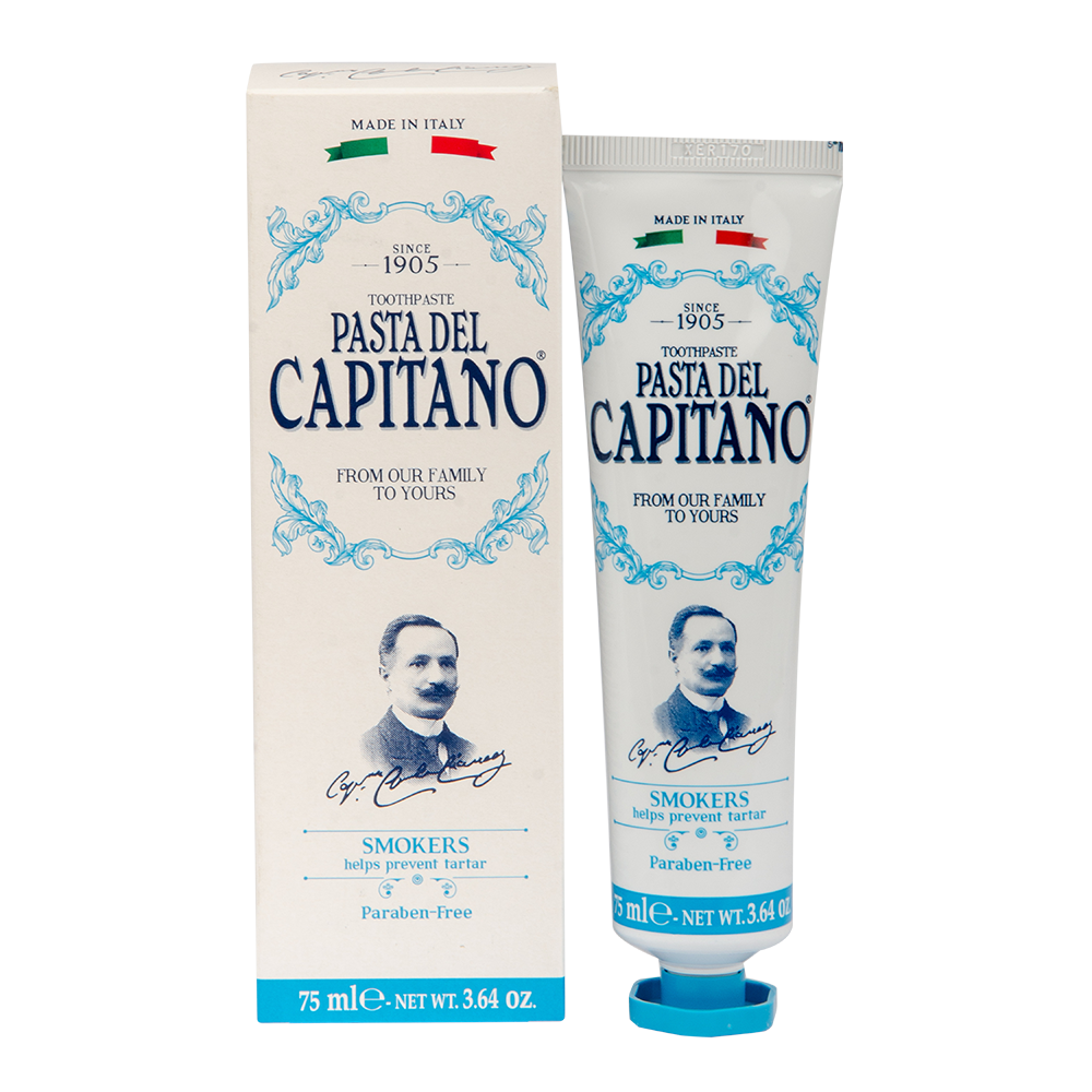 Зубная паста Smokers для курильщиков 75 мл Pasta Del Capitano 1905 (Паста дель Капитано)
Зубная паста Smokers для курильщиков 75 мл Pasta Del Capitano 1905 (Паста дель Капитано)