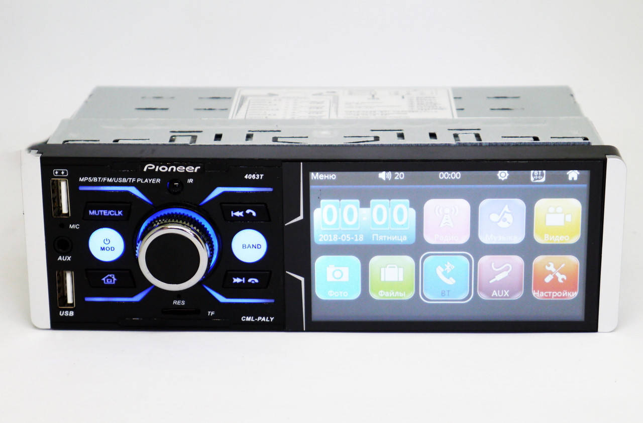 1 din Автомагнитола пионер Pioneer 4063T Сенсорный экран 4,1" Bluetooth RGB магнитола в ланос ваз
1 din Автомагнитола пионер Pioneer 4063T Сенсорный экран 4,1" Bluetooth RGB магнитола в ланос ваз