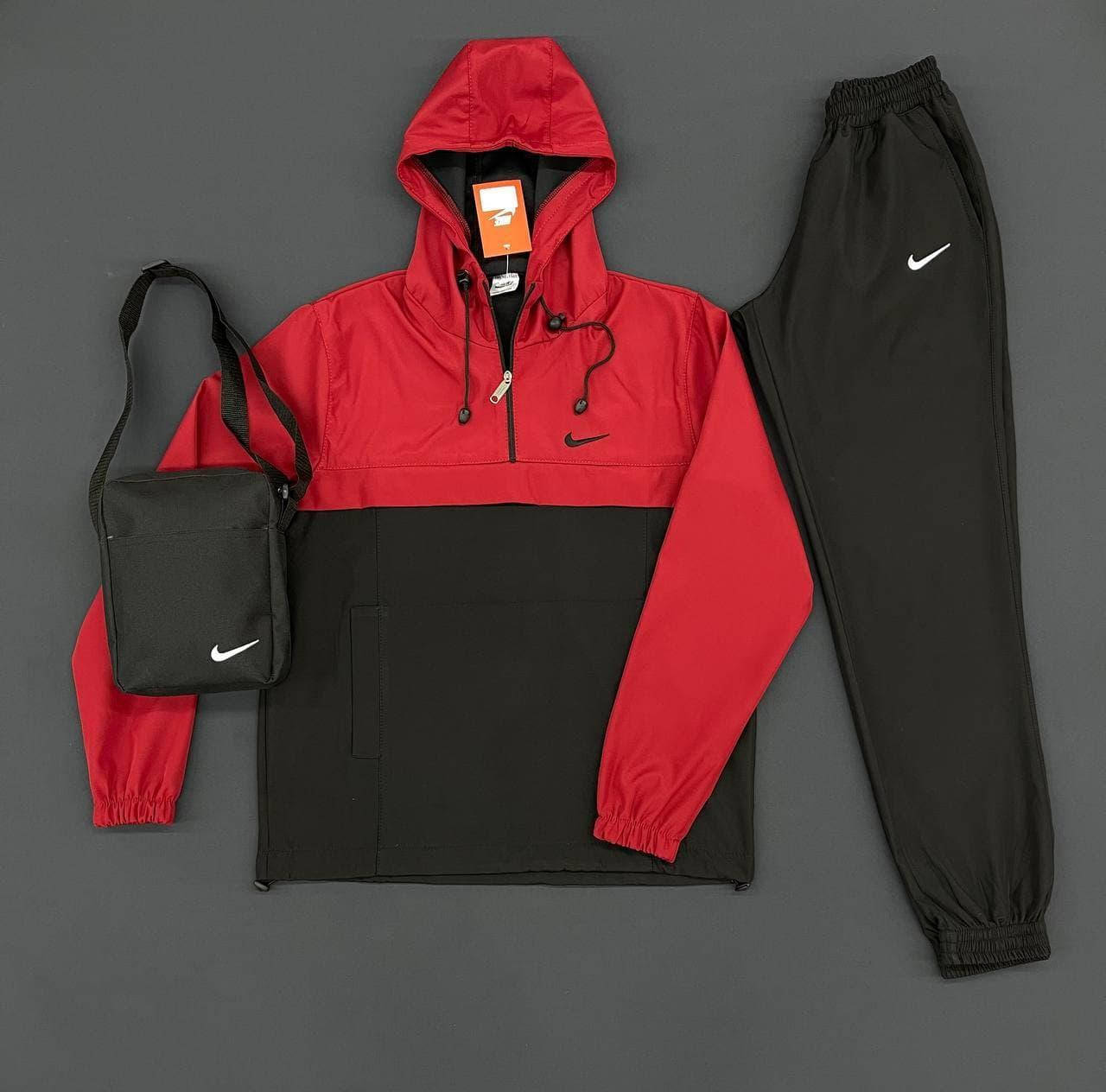 Костюм Спортивный мужской Найк, Nike красный черный. Барсетка в Подарок Анорак + штаны комплект
Костюм Спортивный мужской Найк, Nike красный черный. Барсетка в Подарок Анорак + штаны комплект