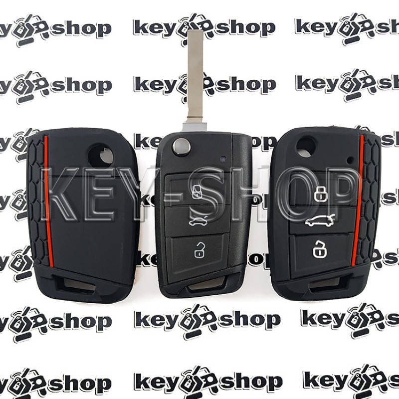 Чехол для выкидного ключа Skoda (Шкода), Octavia A7, Fabia, Karoq, Rapid, Kamiq, 3 кнопки(черный, силиконовый)
Чехол для выкидного ключа Skoda (Шкода), Octavia A7, Fabia, Karoq, Rapid, Kamiq, 3 кнопки(черный, силиконовый)