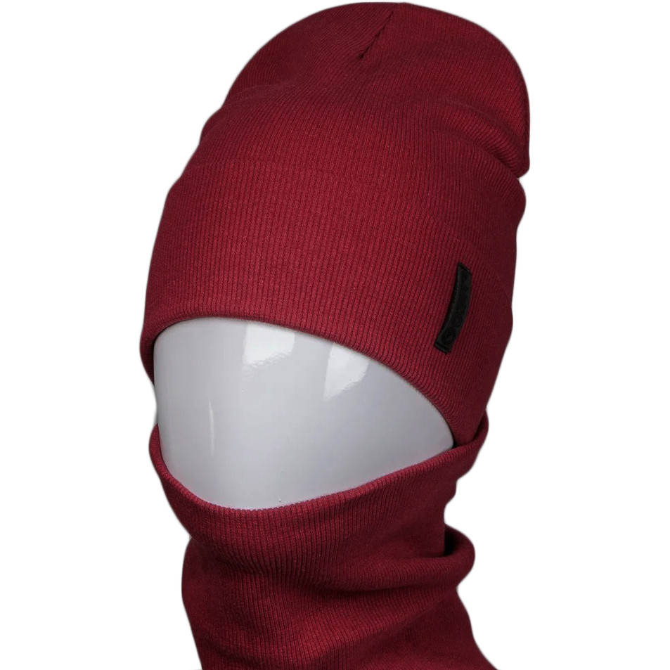 Детская и подростковая трикотажная шапка и баф (хомут) Nord на весну / осень, бордовая, Бордовый 
Детская и подростковая трикотажная шапка и баф (хомут) Nord на весну / осень, бордовая, Бордовый