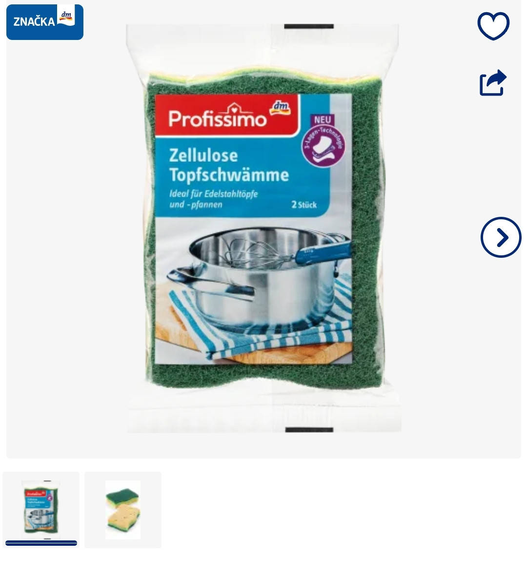 DM Profissimo Topfreiniger Zellulose Topfschwämme Губки для чистки кастрюль из целлюлозы 2 шт.
DM Profissimo Topfreiniger Zellulose Topfschwämme Губки для чистки кастрюль из целлюлозы 2 шт.