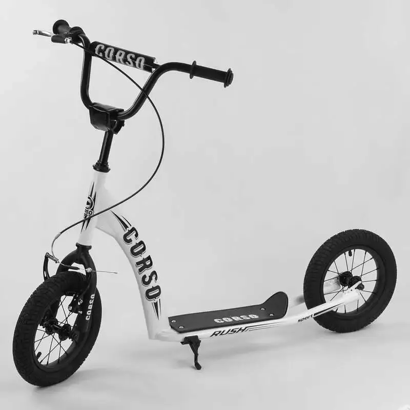 Самокат двухколесный с надувными колесами 12" Corso Rush белый с черным CR-T 3029, Черный
Самокат двухколесный с надувными колесами 12" Corso Rush белый с черным CR-T 3029, Черный