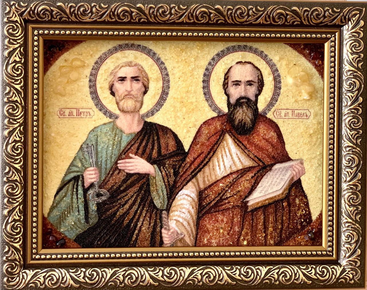 Икона именная из янтаря " Святой Ап. Петр и Павел " 15x20 см , Св. Петро та Св.Павло ікона
Икона именная из янтаря " Святой Ап. Петр и Павел " 15x20 см , Св. Петро та Св.Павло ікона
