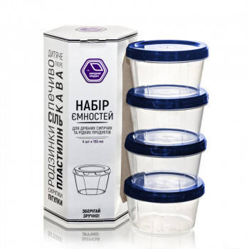 Набор емкостей для мелких сыпучих продуктов синяя крышка— 4 шт, объём — по 0.150 л, Прозрачный
Набор емкостей для мелких сыпучих продуктов синяя крышка— 4 шт, объём — по 0.150 л, Прозрачный