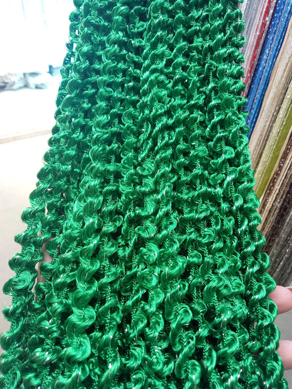 Шторы нити спираль зеленые, Зелёный 
Шторы нити спираль зеленые, Зелёный