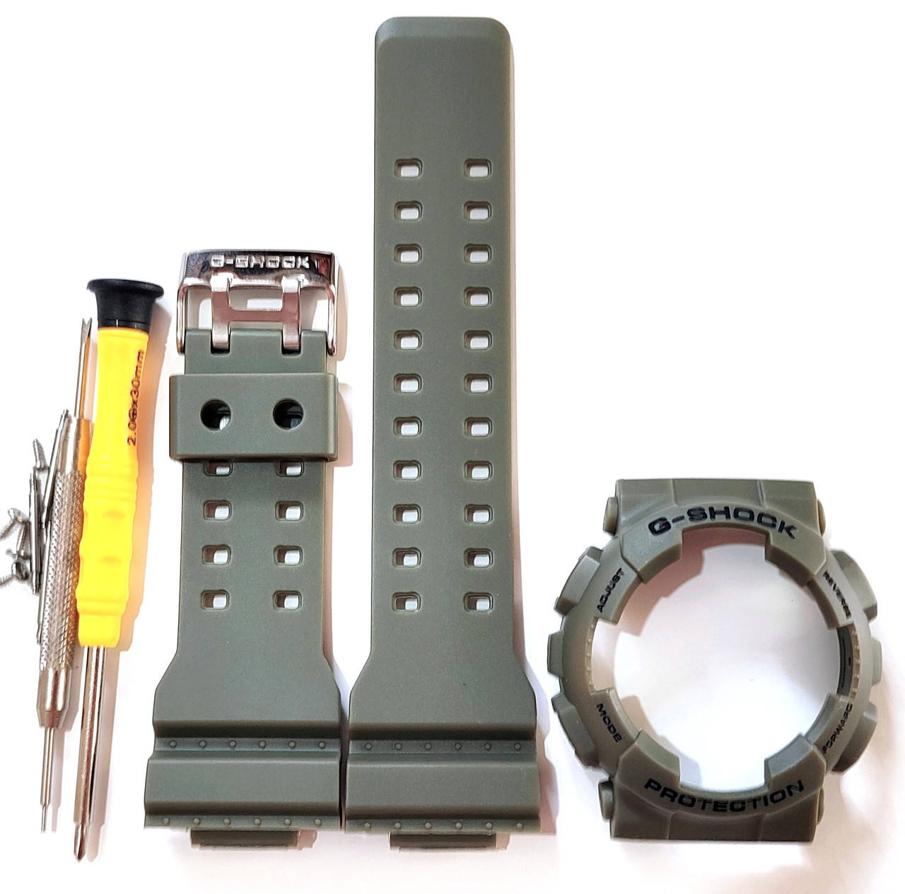 Casio ремешок, безель (рант) для часов G-SHOCK GA-100 / GA-110 / GA-120 GD-100 GD-120 Матовый Зелёный с черным
Casio ремешок, безель (рант) для часов G-SHOCK GA-100 / GA-110 / GA-120 GD-100 GD-120 Матовый Зелёный с черным